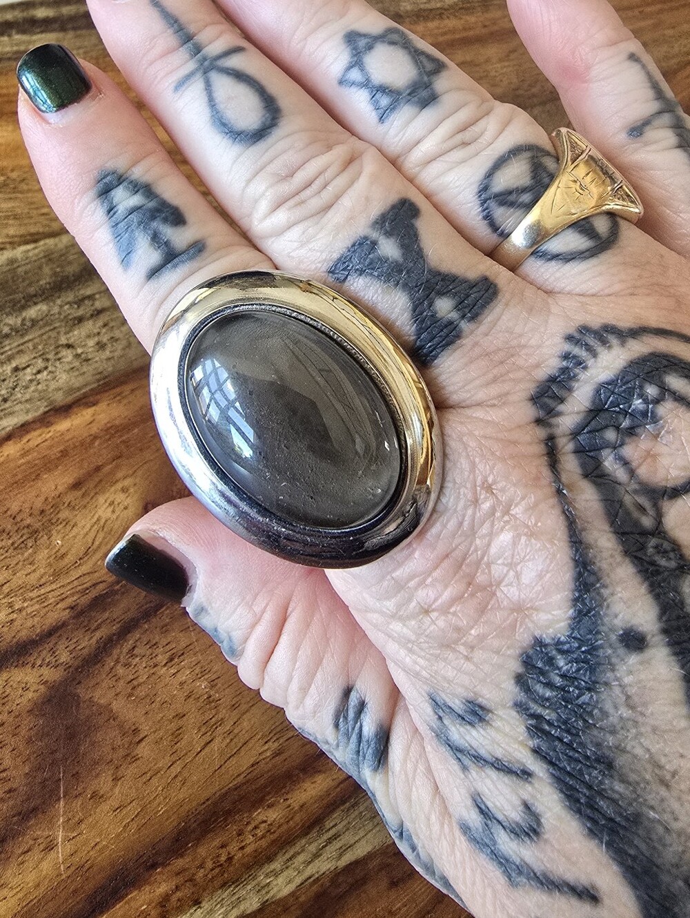 Discontinued Evil Pawn Jewelry Smoky Quartz Oval Ring